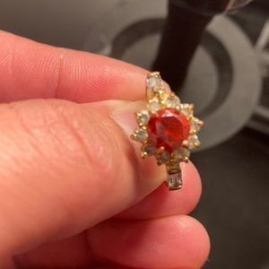 Diamonds and Ruby set in 14K gold ring size 8.5